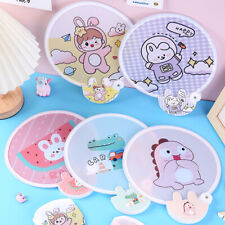 Cute Dinosaur Rabbit Folding Fan Cartoon Mini Cloth Fan Carry Round Fan Gifts