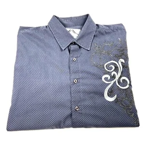 Bruno New York XL anthrazit grau gepunktet Langarm Herren Hemd bestickt - Bild 1 von 10