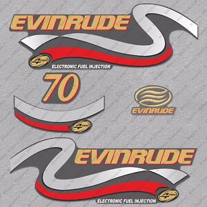 Evinrude 70 Hp Four Stroke outboard engine decals sticker set reproduction 70HP