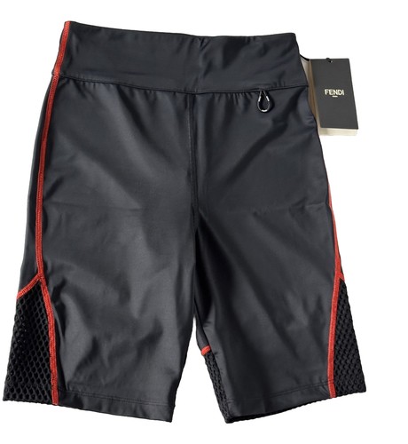 Pantaloncini donna pista Fendi medi neri nuovi con etichette $430 Made in Italy FAB309
