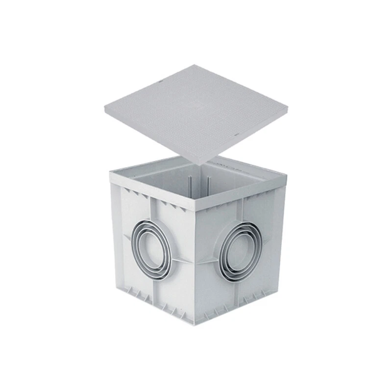 POZZETTO IN PVC GRIGIO CON COPERCHIO 20x20cm