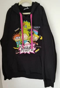 Nickelodeon Rugrats Unisex Black Hoodie Sweatshirt Youth L 11-13 - Picture 1 of 5