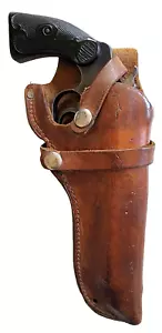 Beautiful Western Style Vintage Leather Holster For .22 Cal. Revolver 5" Barrel - Picture 1 of 7