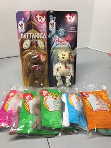 Ty Teenie Beanie Baby Set. Iggy Chip Claude Nook Glory The Bear Britannia Mac - Picture 1 of 12
