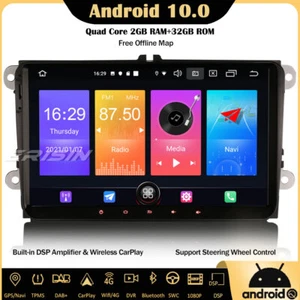 9" CarPlay Android 10.0 Car Stereo GPS For VW Passat Golf 5 Touran Polo EOS Seat - Picture 1 of 12