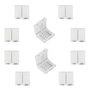 10pcs Rgb Led Strip Connector 4 Pin Led Tape Connector Led Ribbon Quick Connecto - Picture 1 of 8
