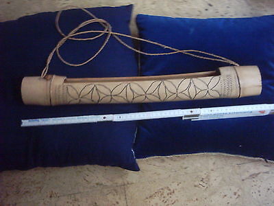 Handmade Bamboo Drum Africa Circa 1965-1975, 55cm Long, Diameter 7cm • 15.48£