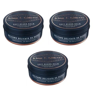 3 pezzi King C Gillette Soft Beard Balm Balsamo delicato da Barba cura 100ml - Foto 1 di 2