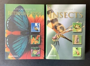 2-POCKET GUIDE TO INSECTS & POCKET GUIDE TO BUTTERFLIES & MOTHS Illustrated EUC - Picture 1 of 12