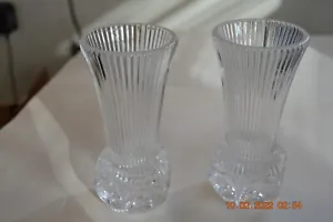 Fostoria vases vintage. Ribbed upper and thumbprint at bottom. 5".  - Picture 1 of 4