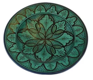 Moroccan Ceramic Serving Plate Handmade Pasta Bowl Wall Hanging 14inches X-large - Picture 1 of 4