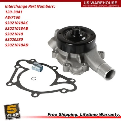 Water Pump W/Gasket for 93-03 Dodge RAM Durango Dakota 5.9L Jeep Grand Cherokee - Imagem 1 de 4