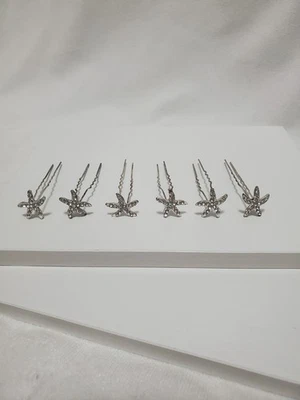 Conjunto de 6 alfinetes de cabelo prata estrela do mar - Imagem 1 de 4