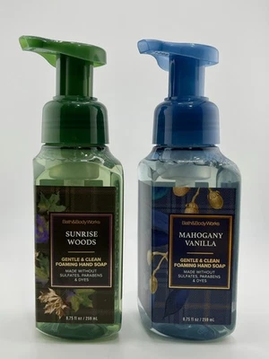 2 Pack Bath & Body Works Foaming Hand Soap Sunrise Woods & Mahogany Vanilla 8.75 - Image 1 of 2
