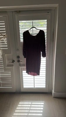 Vestido recto RACHEL PALLY talla pequeña rojo vino granate manga larga MODAL cuchara suave Foto 1 de 3