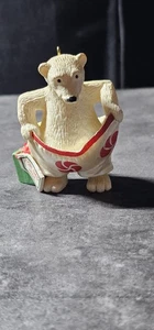 1989 Hallmark Cards Polar Bear "For Dad 1989" Christmas Ornament | B1 - Picture 1 of 3