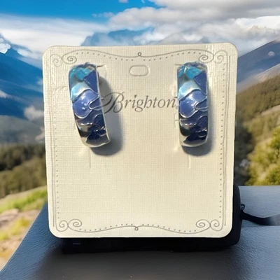 Brincos Brighton TERRA argola azul nova com etiquetas lista $72 JA9940 - Imagem 1 de 4