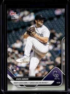 2025 Topps Now #121 Zach Agnos Scheda Base (Quantità) RC Rookie - Foto 1 di 2