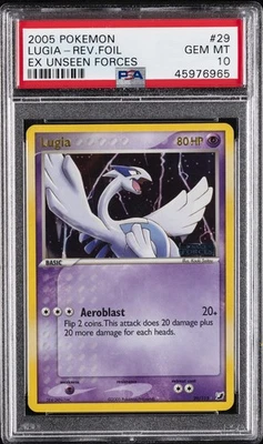2005 POKEMON EX UNSEEN FORCES #29 LUGIA-REVERSE FOIL PSA 10 - Image 1 of 2
