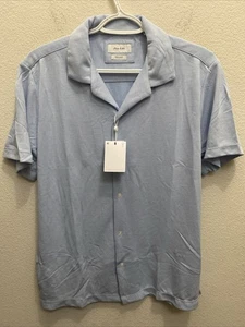 Porter & Ash Herren Medium Hellblau Kurzarm Button Down Modal Mischung Neu mit Etikett - Bild 1 von 10