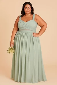 Abito da damigella d'onore nuovo con etichette grigio uccellino 1x curvo Elsye maglia verde salvia abito da sposa - Foto 1 di 13