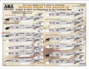 AOA72014 1:72 AOA Decals - USMC F-4B F-4J Phantoms in the Vietnam War 'Spooks - Picture 1 of 4