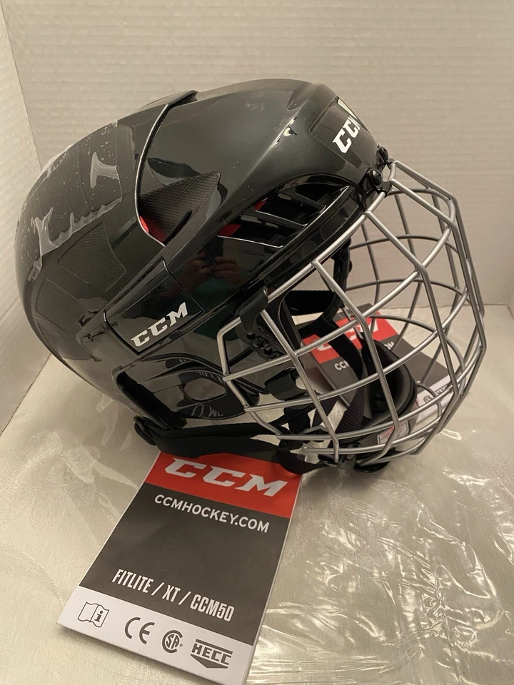 Ccm50c Ice Hockey Helmet Combo Black With Cage Size Large Fm50l Senior HECC
