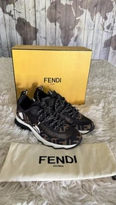 Fendi FF Freedom Patchwork Low Top Technical Mesh Sneaker Black Tobacco 38 - Bild 1 von 9