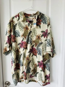 New Tommy Bahama Shirt Mens Silk Hawaiian Floral Button Up Camp Aloha XL NWT - Picture 1 of 7