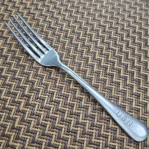 USN United States Navy 7" Edelstahl Tafelgabel Silco - Bild 1 von 2