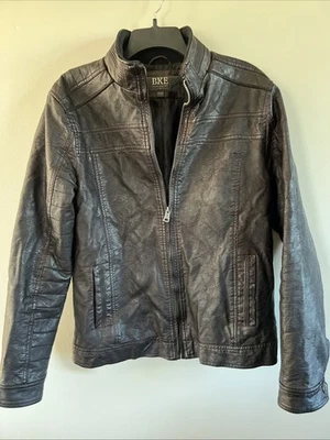 Vintage Look BKE Faux Leather Biker Jacket Men’s Small Y2K Grunge Nice Quality - Image 1 of 4
