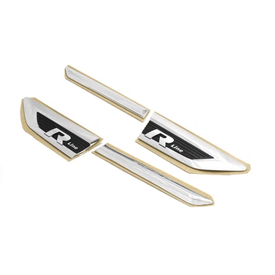 VW Tiguan II MQB R-Line Schriftzug Set Original Emblem Logo chrom Kotflügel  - Bild 1 von 4