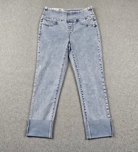 Seven7 Pull On Cropped Jeans Damen 8 High Cuff Slimming Baucheinsatz Blau Denim - Bild 1 von 18