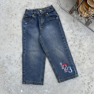 Kids VTG Seasame Street Elmo logo Blue Denim Jeans - Picture 1 of 3