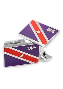 Eslabones de puño de fraternidad Sigma Phi Epsilon con colores oficiales bandera SigEp | ¡NUEVO!** - Imagen 1 de 1