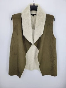 Chaleco Madison & Lola Mujer XL Verde Imitación Gamuza Cuello Sherpa Frente Abierto Boho - Imagen 1 de 10