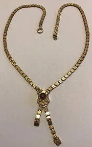 VICTORIAN 1880'S GOLD FILLED AMETHYST RHINESTONE BOOK CHAIN PENDANT NECKLACE - Picture 1 of 2