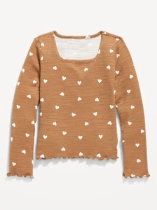 NEW OLD NAVY Girls M(8) Cozy Rib-Knit Long-Sleeve Printed Top BUY 2 GET 1 FREE - Picture 1 of 5