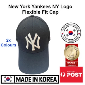 New York Yankees MLB Team NY Logo Flexible Flex Fit Cap Made in KOREA - Picture 1 of 9
