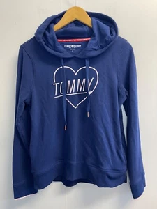 Sweat à capuche sport femme Tommy Hilfiger taille M logo cœur bleu avec poches - Photo 1/5
