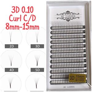 Pre made Russian Volume Fan Lashes 3D 0.07 Mix size Eyelash Extensions AK lashes