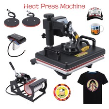 15"X12" 5 in 1 Heat Press Machine Transfer Sublimation T-Shirt Mug Hat Cap Plate