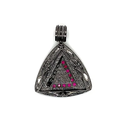 Dije colgante pirámide de rubí de plata de ley 925 para hombre 24 gramos Foto 1 de 3
