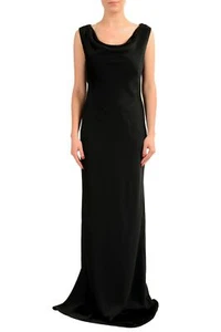 Maison Margiela 1 Women's Black Wool Silk Sleeveless Maxi Dress Size M L - Picture 1 of 4