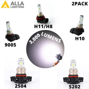 LED 6000K White Fog Light Bulbs for Chevy H8 H10 H11 9006 2504 5202,1860-3000 - Picture 1 of 16