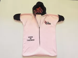 Girls BIKER Pink Fleece Baby Bunting, Baby Coat, Baby Outerwear 0 - 6 Mo - Picture 1 of 1
