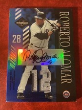 ROBERTO ALOMAR 2003 Leaf Limited MONIKER #38 AUTO JERSEY /5 NY METS PADRES HOF
