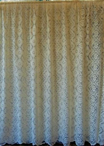 CLARA CREAM A SHEEN LUXURIOUS FLORAL HEAVY NET CURTAIN PRICE PER METRE LOUNGE  - Picture 1 of 3