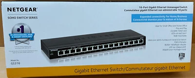 Netgear Business GS316 16-Port Gigabit Ethernet Unmanaged Switch FREE SHIPPING! - Image 1 of 4