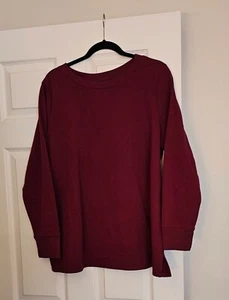 Croft & Barrow Womens Long-Sleeve Cotton Blend Tunic Top Sz XL Lagenlook Comfort - Picture 1 of 8